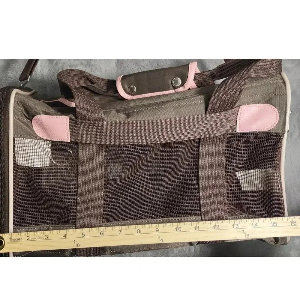 Sherpa Original Travel Deluxe Airline Approved Pet Carrier Pink Brown